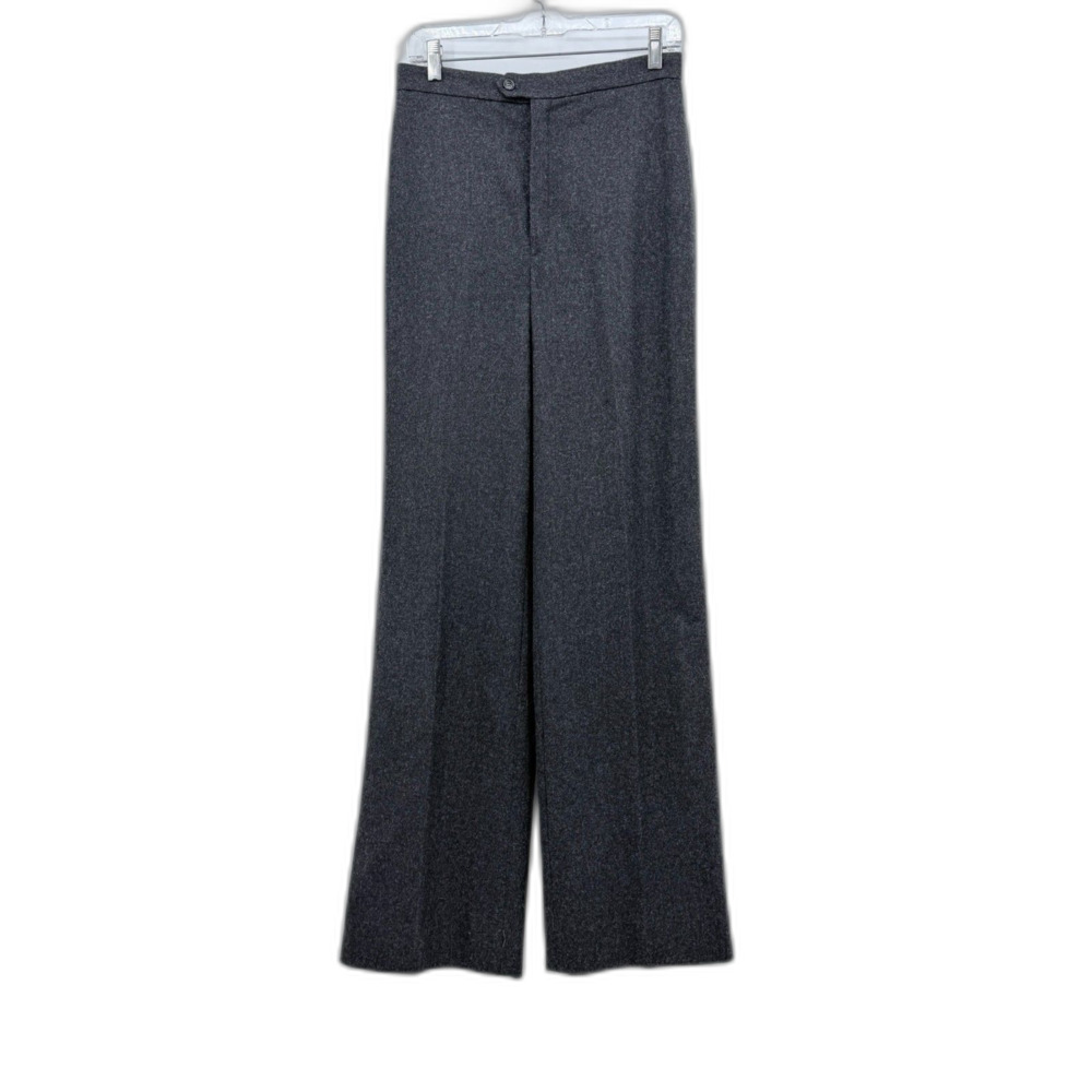 Emily Just Emily Charcoal Gray Tall 12 Women Wool Pants Work Fall Wide Leg Lux